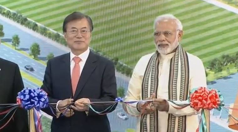 PM Modi and Moon Jae-in inaugurated world's largest mobile factory in Noida